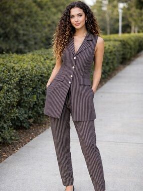 🤎🖤🤍 Morgan Sport Vintage Two-Piece Pant Suit 🤍🤎🖤